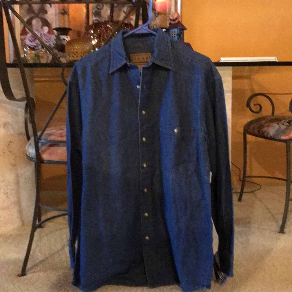 Men’s denim button down shirt